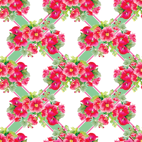 Flower seamless pattern set vector 06 seamless pattern flower   