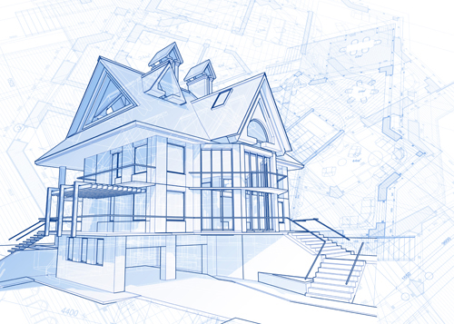 House architecture blueprint vector set 06 house blueprint architecture   