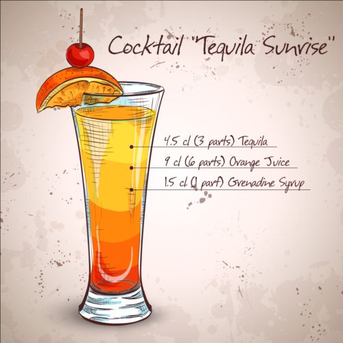 Hand drawn cocktail design vectors set 08 hand drawn cocktail   