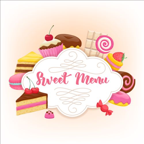 Sweet menu cover design vector sweet menu design cover   