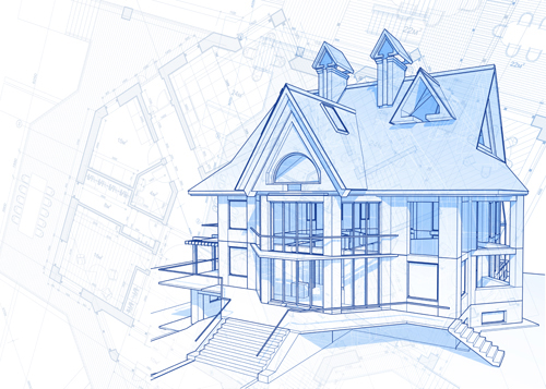 House architecture blueprint vector set 04 house blueprint architecture   