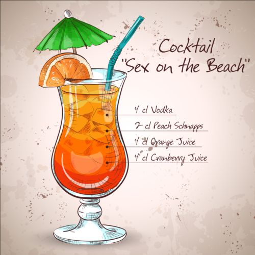 Hand drawn cocktail design vectors set 06 hand drawn cocktail   