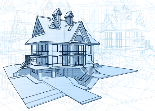 House architecture blueprint vector set 03 house blueprint architecture   
