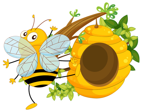 Cartoon bee and beehive vector material 10 cartoon beehive bee   