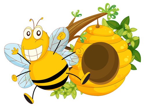 Cartoon bee and beehive vector material 07 cartoon beehive bee   