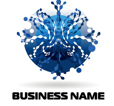 Creative blue style business logos vector set 05 logos logo creative business blue   