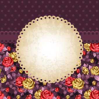 Rose and frame vintage background vector 02 vintage rose background vector background   