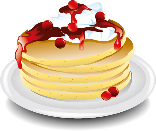 Pancake with cherry vector design with Pancake design cherry   