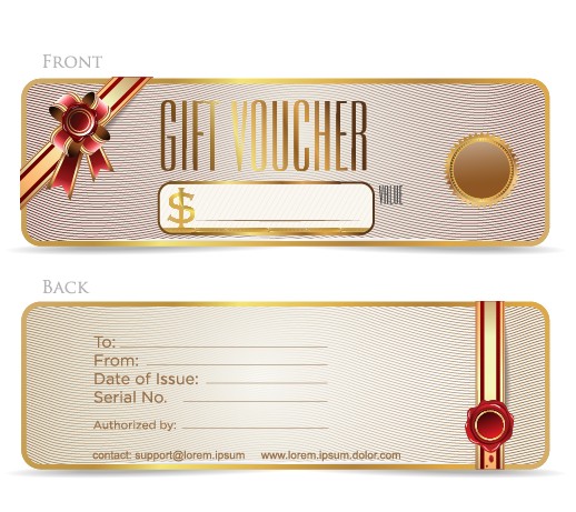 Golden frame gift voucher vector golden Gift voucher frame   