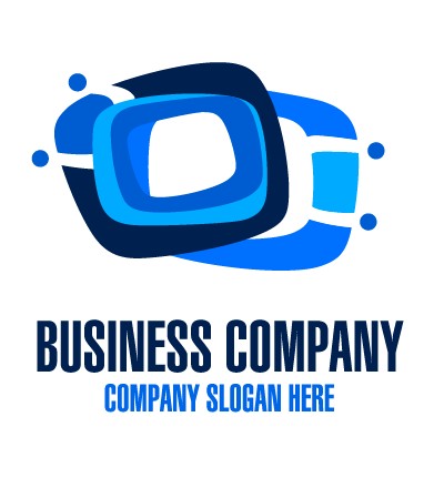 Creative blue style business logos vector set 02 logos logo creative business blue   