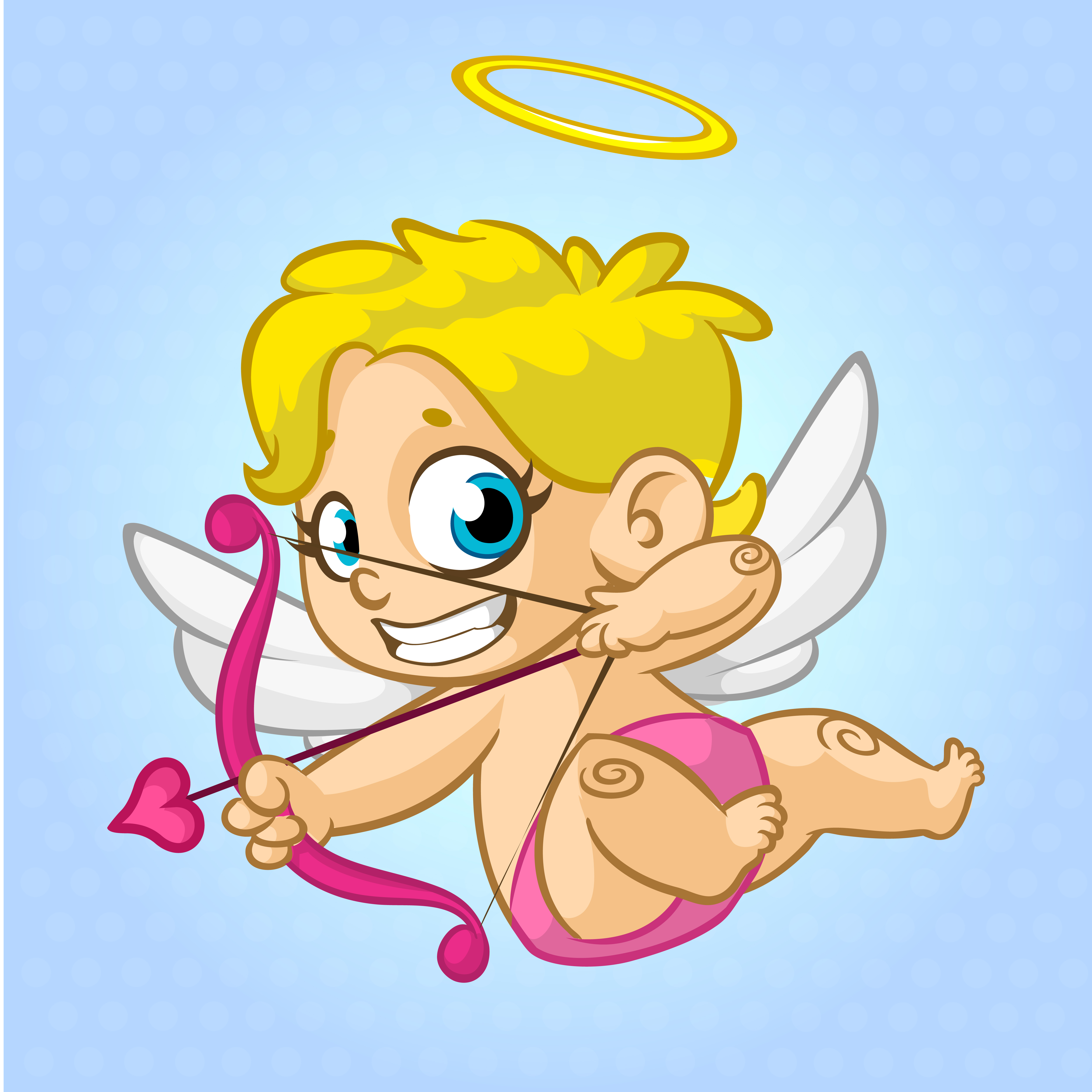 Cartoon cupid with bow vectors set 03 with cupid cartoon bow   