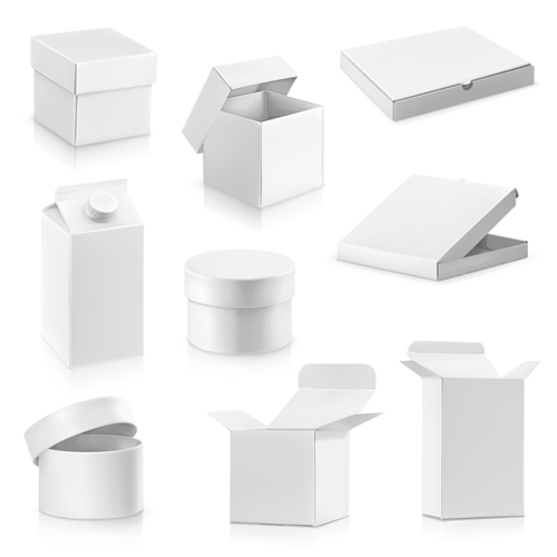 White packging cardboard boxes vector white packging cardboard boxes   