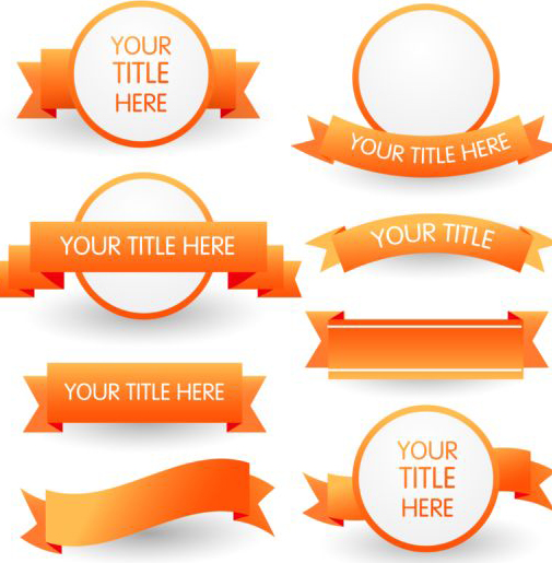 Orange ribbon and labels vector ribbon orange   