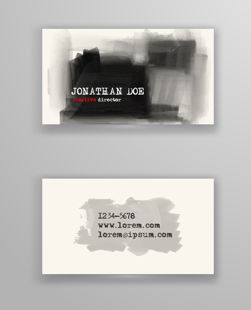 Ink styles business cards vector 04 styles ink cards business   
