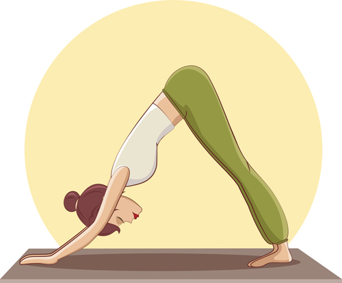 Woman doing yoga design vector set 05 yoga woman doing design   