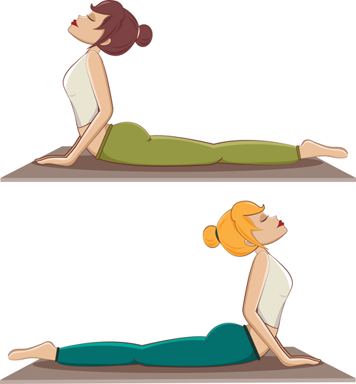 Woman doing yoga design vector set 04 yoga woman doing design   