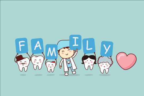Cartoon tooth family vector 08 Tooth family cartoon   
