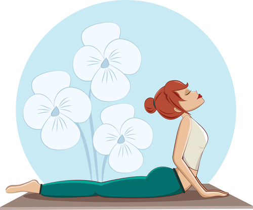 Woman doing yoga design vector set 03 yoga woman doing design   