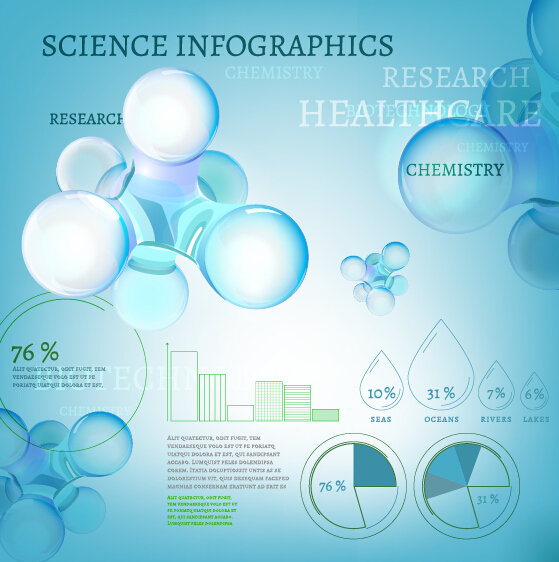 Modern science infographics vector set 02 science modern infographics   