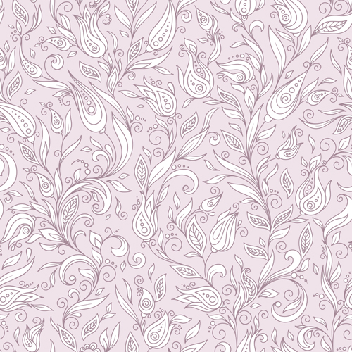 Flowers doodles seamless pattern vector 08 seamless pattern flowers doodles   
