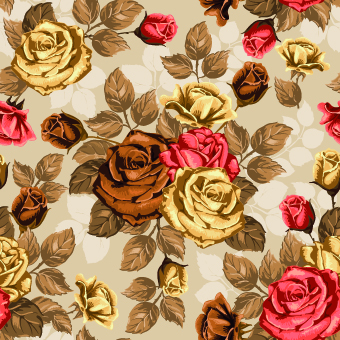 Vintage roses seamless pattern vector graphic 01 vintage vector graphic seamless roses pattern vector pattern   