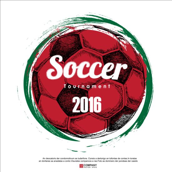 Hand drawn soccer poster vector graphics 15 Soccer poster hand graphics drawn   