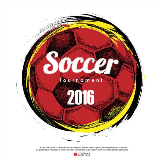 Hand drawn soccer poster vector graphics 14 Soccer poster hand graphics drawn   