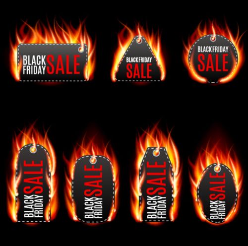 Fire with sale tags vector material tags sale fire   