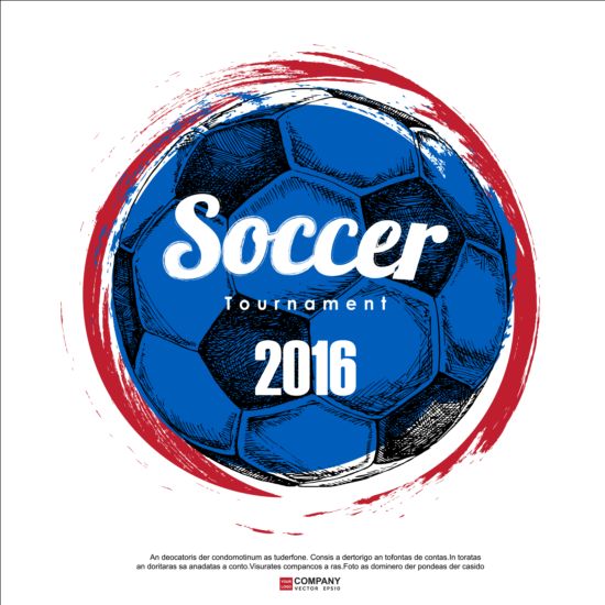 Hand drawn soccer poster vector graphics 13 Soccer poster hand graphics drawn   