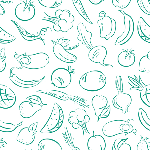 Hand drawn vegetables seamless pattern vector 03 vegetables seamless pattern hand drawn   