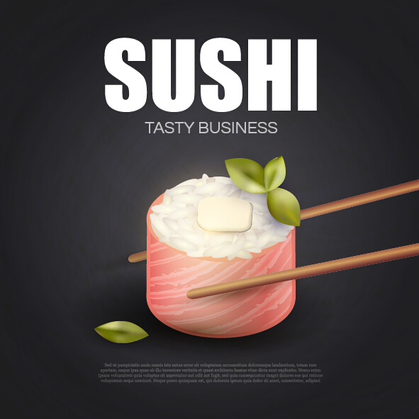 Sushi roll poster vintage vector 12 vintage Sushi roll poster   