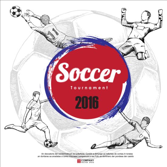 Hand drawn soccer poster vector graphics 12 Soccer poster hand graphics drawn   