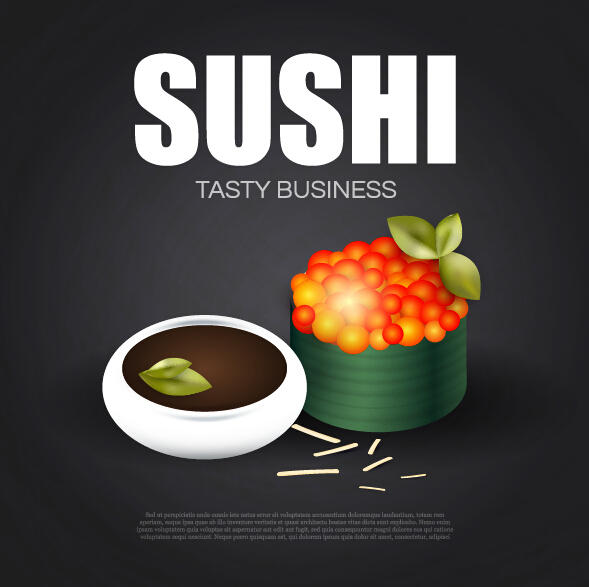 Sushi roll poster vintage vector 11 vintage Sushi roll poster   