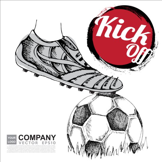 Hand drawn soccer poster vector graphics 11 Soccer poster hand graphics drawn   