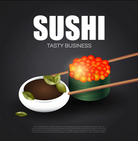 Sushi roll poster vintage vector 01 vintage Sushi roll poster   