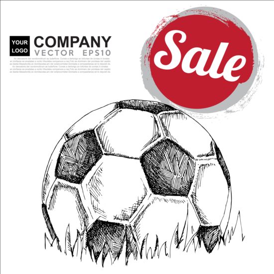 Hand drawn soccer poster vector graphics 07 Soccer poster hand graphics drawn   