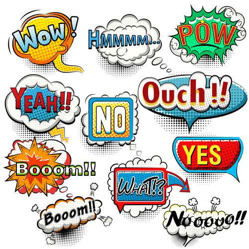 Comic speech bubbles for you text vector 02 speech Comic bubbles   