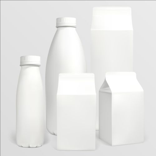 Milk bottle with milk carton package vectors 01 package milk carton bottle   