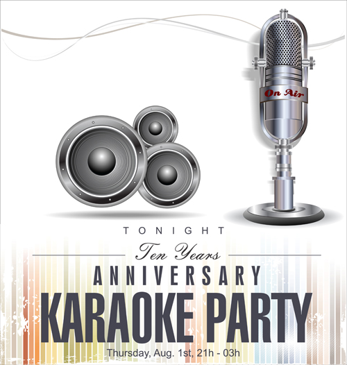 Rock night karaoke party poster vector 03 rock poster night karaoke   