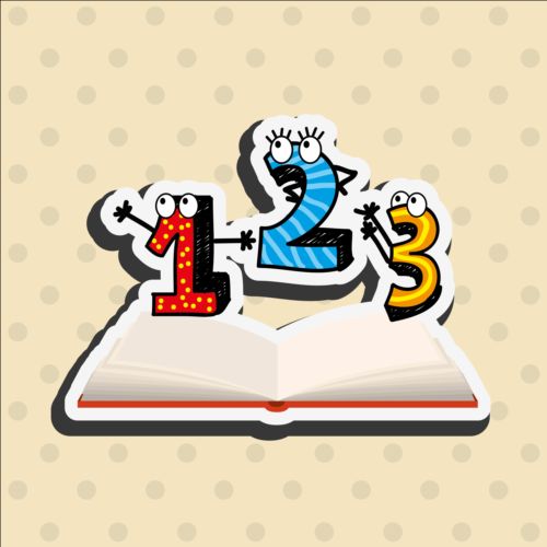 Book and funny number vector sticker sticker number funny book   