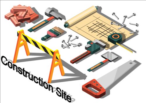 Construction site isometry infographic vector 12 site isometry infographic construction   