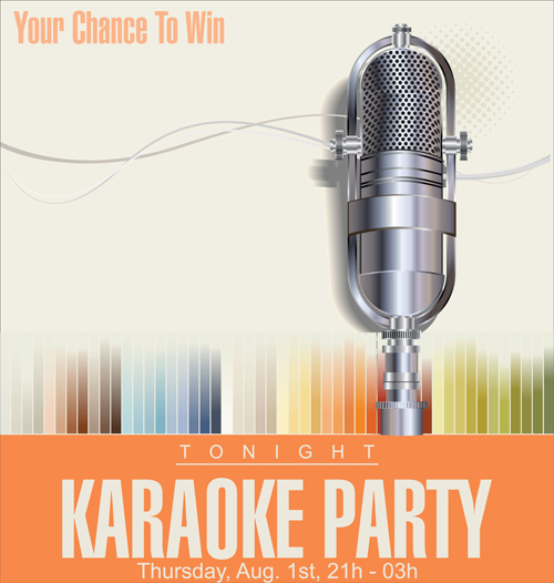 Rock night karaoke party poster vector 01 rock poster night karaoke   