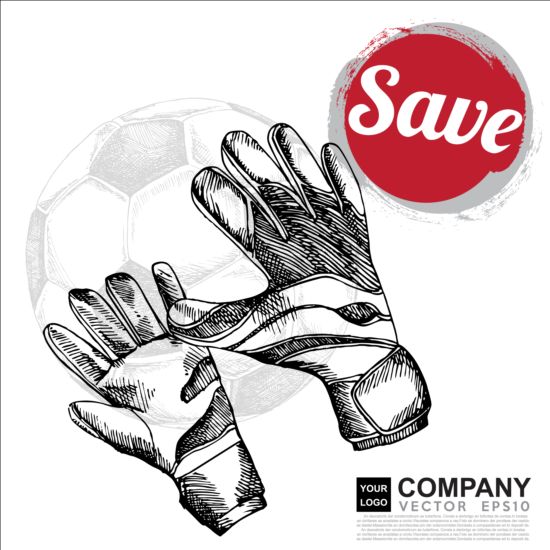 Hand drawn soccer poster vector graphics 02 Soccer poster hand graphics drawn   