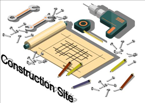 Construction site isometry infographic vector 11 site isometry infographic construction   