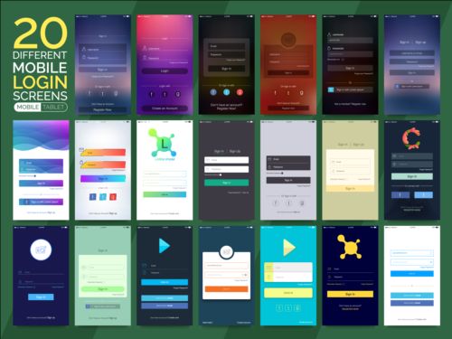 Mobile application theme design vector 06 theme mobile application   