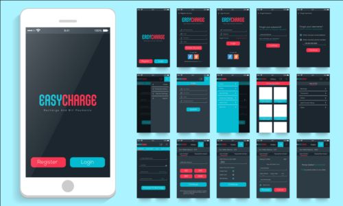 Mobile application theme design vector 03 theme mobile application   