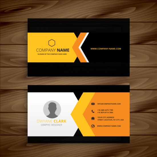 Creative business card black with yellow vector 03 yellow creative card business black   