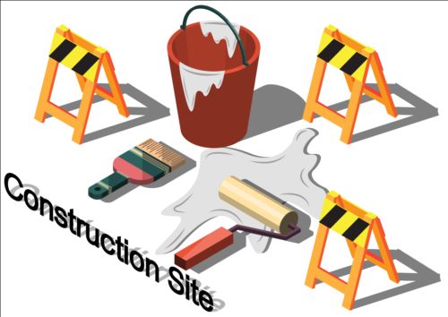 Construction site isometry infographic vector 06 site isometry infographic construction   