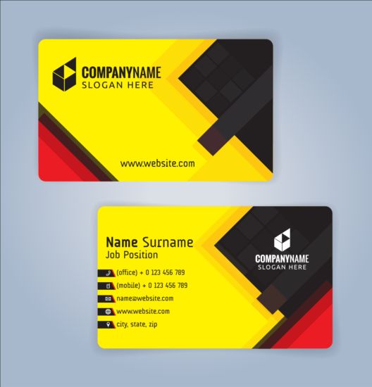 Creative business card black with yellow vector 02 yellow creative card business black   