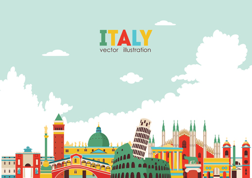 Italy travel background art vector 05 travel Italy background   